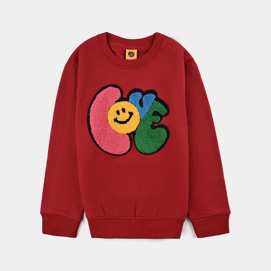 Girls Fleece Sweatshirt LOVE - Red