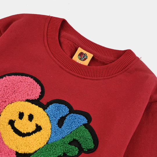 Girls Fleece Sweatshirt LOVE - Red