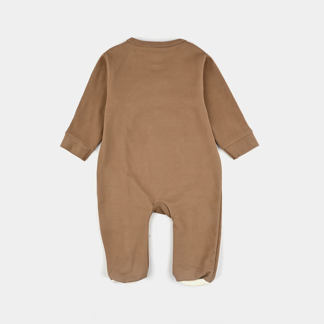 Infant Boys Velour Romper FLUFFY BEAR-BROWN