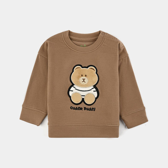 Infant Boys Fleece Sweatshirt Bear-BROWN