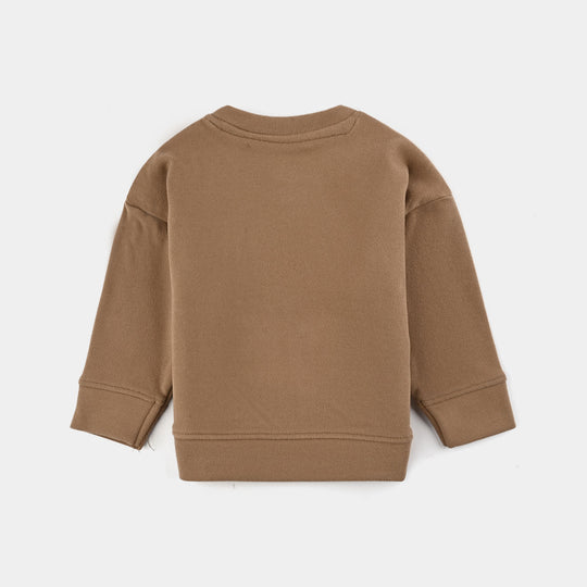 Infant Boys Fleece Sweatshirt Bear-BROWN