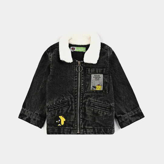 Infant Boys Denim Stretch Jacket Small Friends Club-BLACK