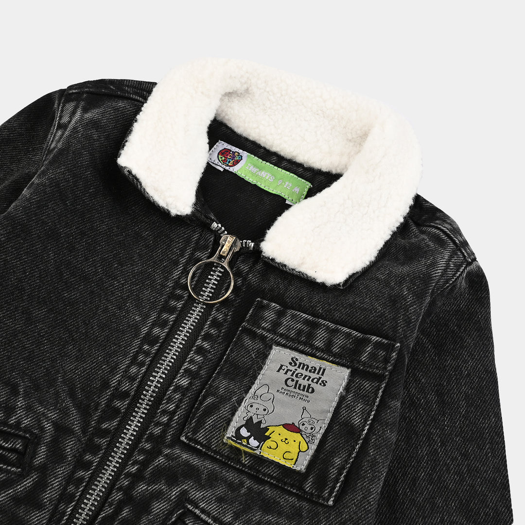 Infant Boys Denim Stretch Jacket Small Friends Club-BLACK