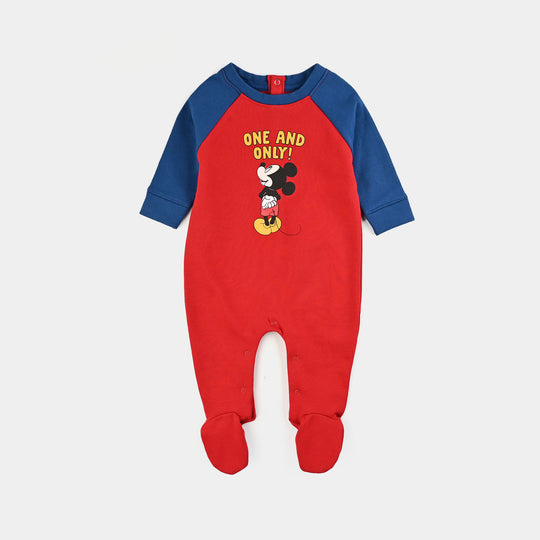 Infant Boys Fleece Romper Character-Red