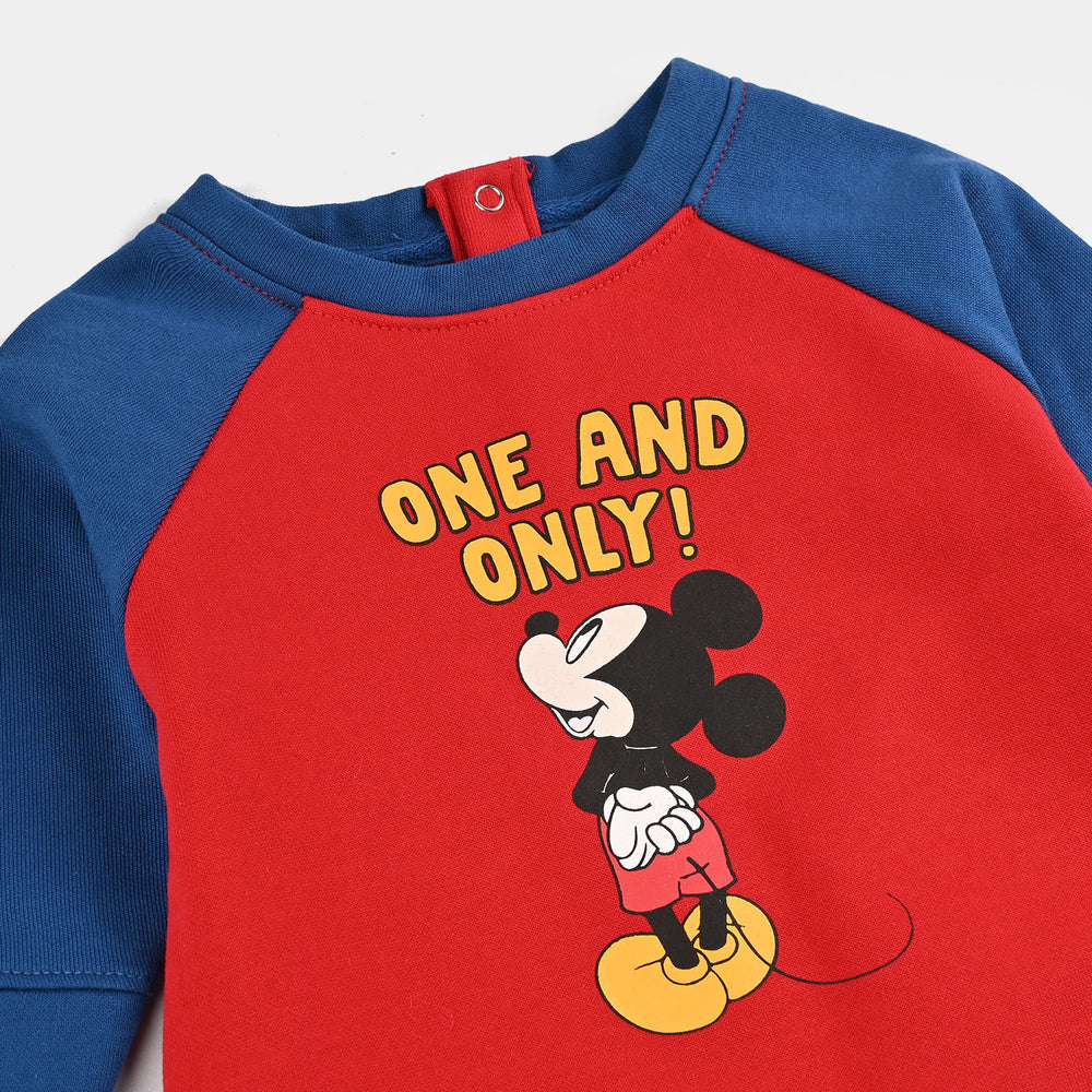 Infant Boys Fleece Romper Character-Red