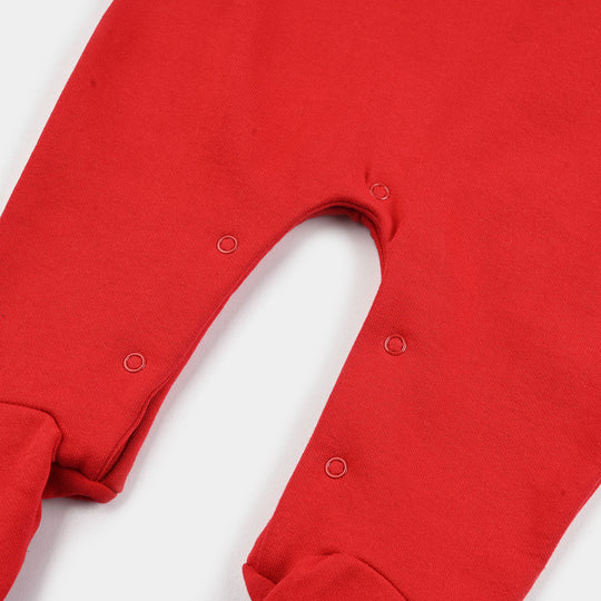 Infant Boys Fleece Romper Character-Red