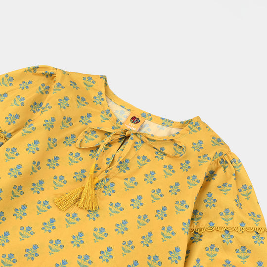 Girls Cotton Causal Top Sunshine-Yellow