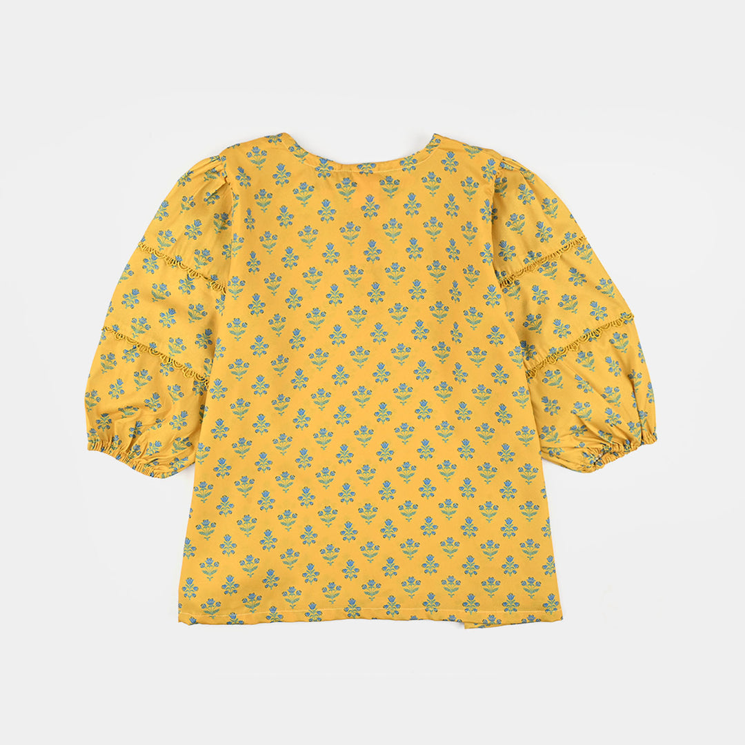 Girls Cotton Causal Top Sunshine-Yellow