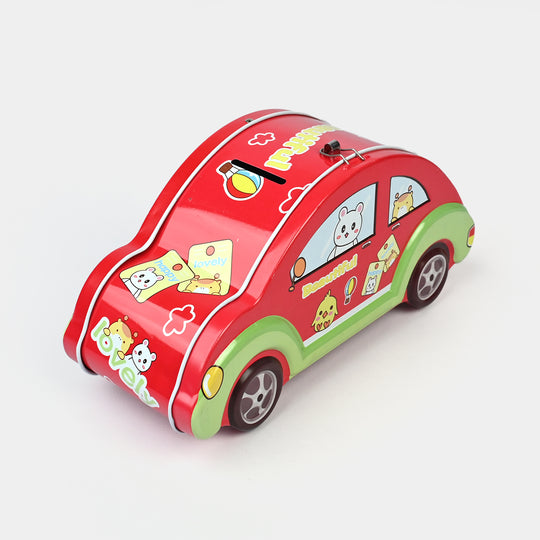 Metal car Coin/Money Box with Lock For Kids