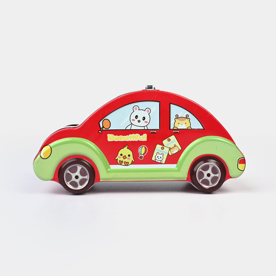 Metal car Coin/Money Box with Lock For Kids