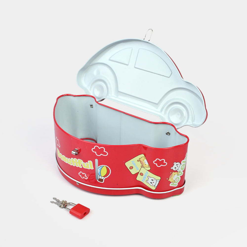 Metal car Coin/Money Box with Lock For Kids