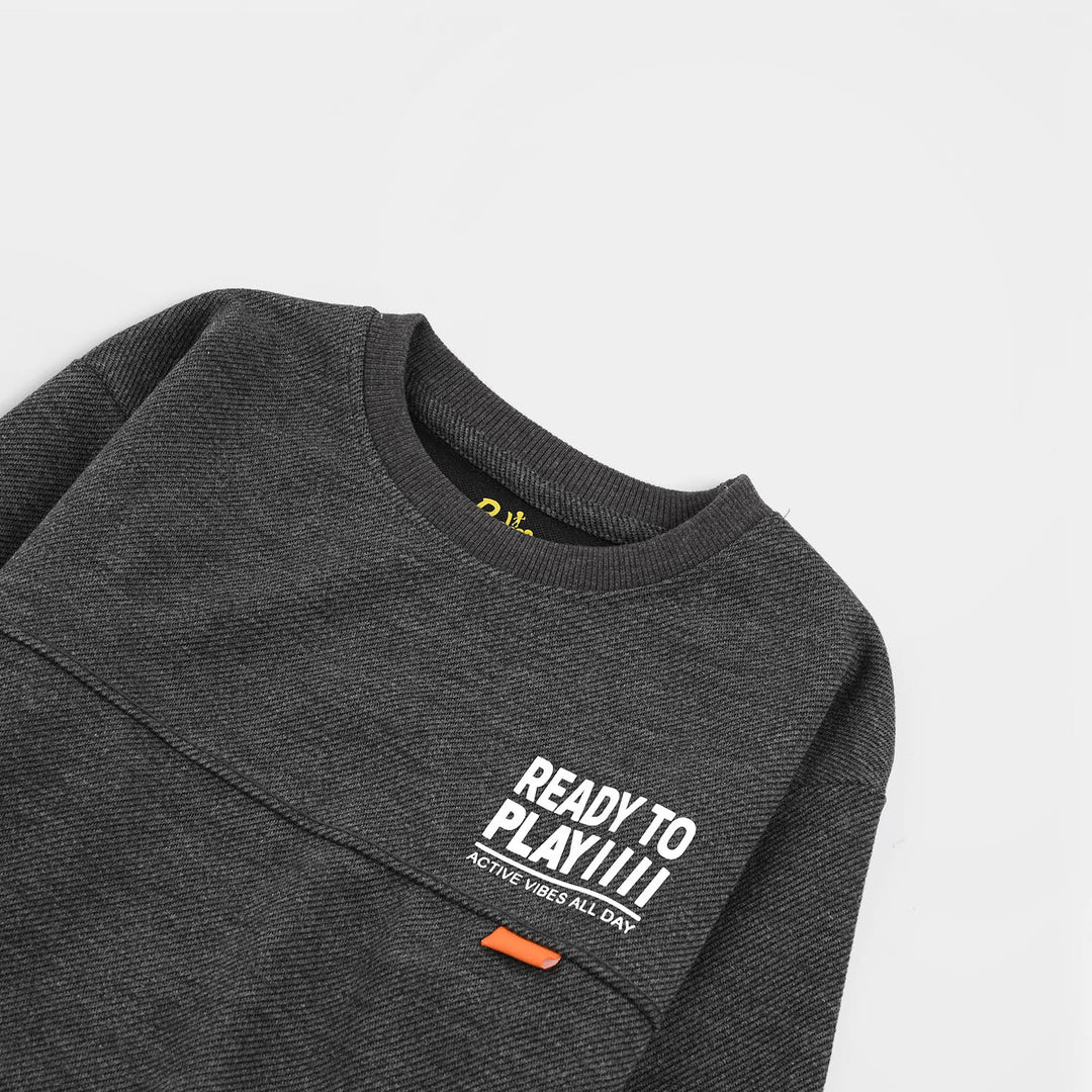 Boys Fleece Sweatshirt Ready To Play-GREY