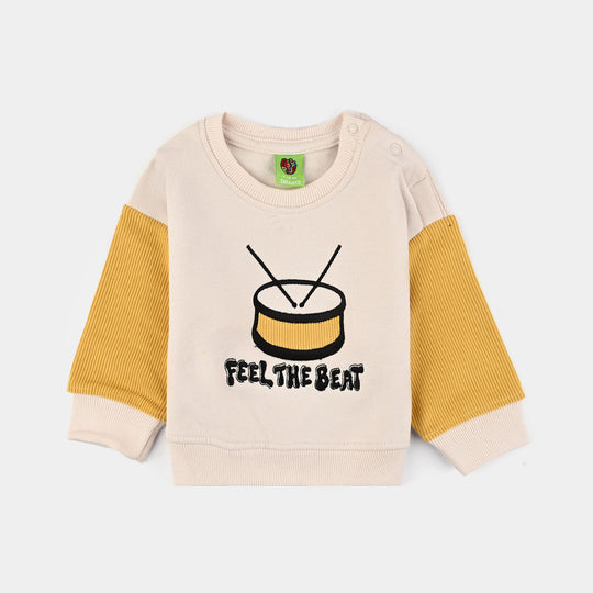 Infant Boys Fleece Sweatshirt DRUM-White