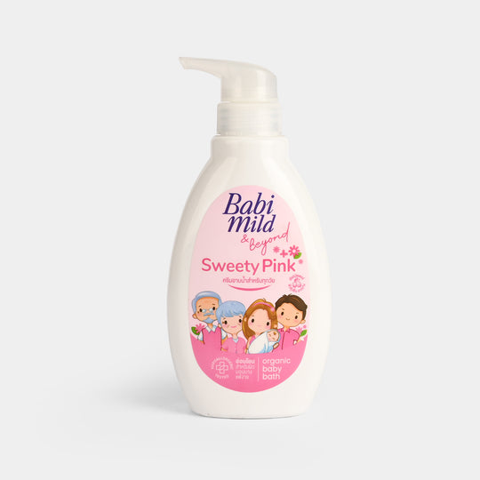 Babi Mild & Beyond Sweety Pink Organic Baby Bath, Hypoallergenic, 380ml