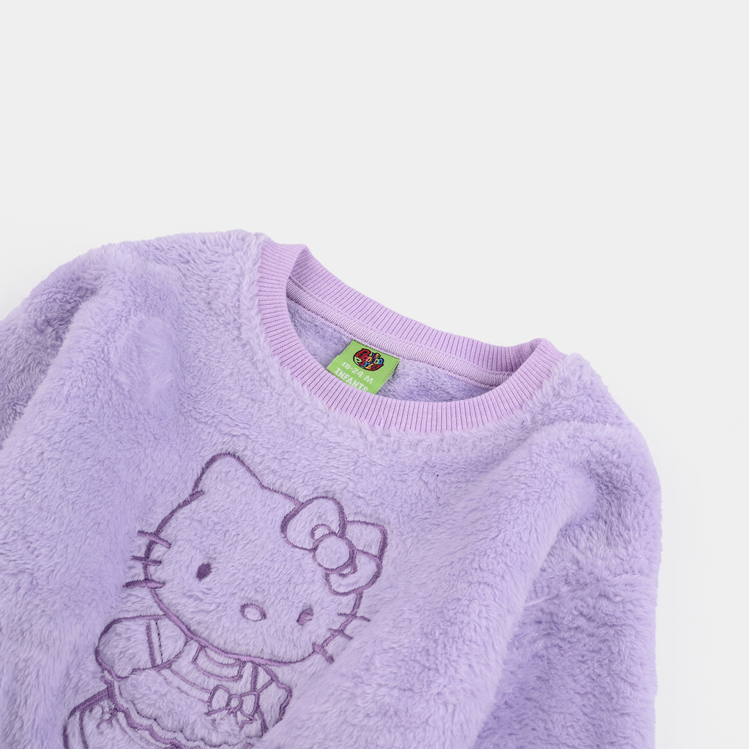 Infant Girls Fleece Sweatshirt (Hello Kitty) - Purple