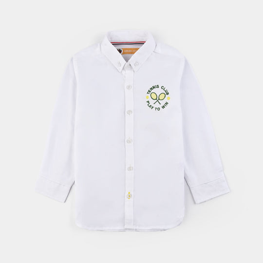 Boys Oxford Shirt (Tennis Club)-White