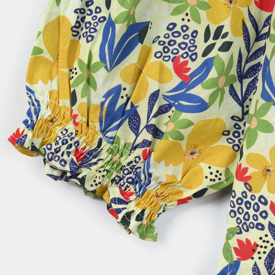 Girls Cotton Printed 2Pcs - Multi