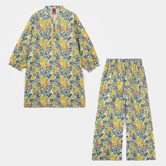 Girls Cotton Printed 2Pcs - Multi