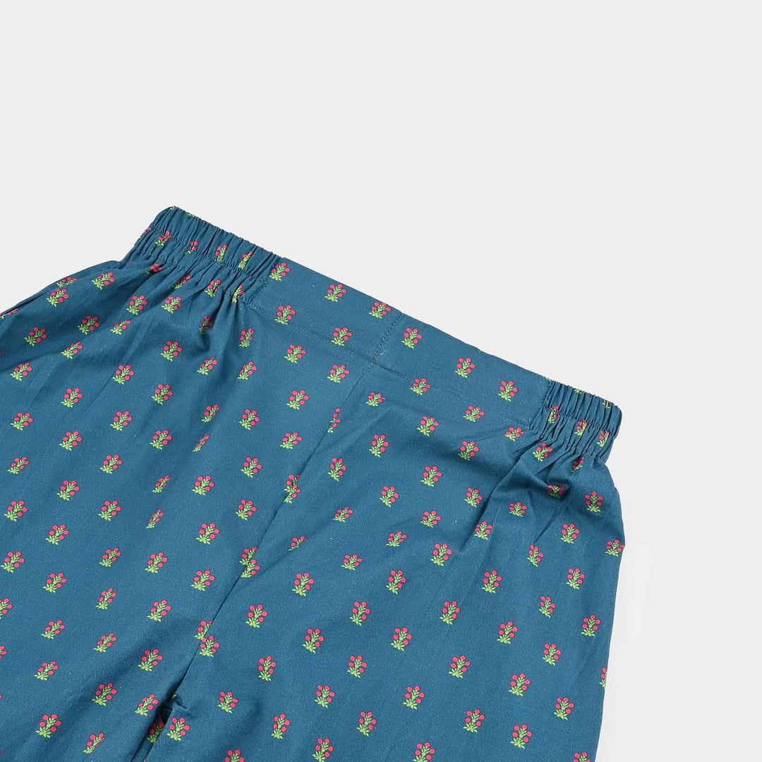 Girls Cotton Printed Culotte Tribe-BLUE