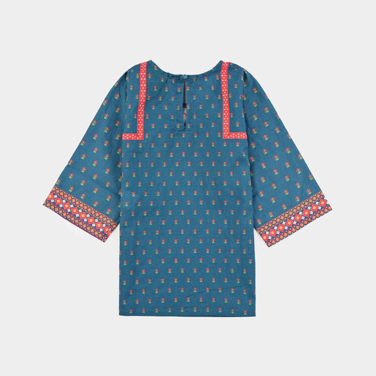 Infant Girls Cotton Printed Kurti Blue Tribe-BLUE