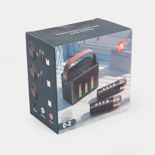 Bluetooth Speaker With 2 Wireless Microphones Karaoke Music Play