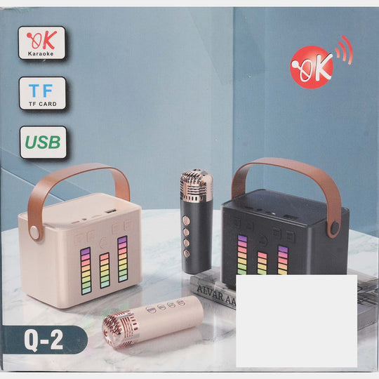 Bluetooth Speaker With 2 Wireless Microphones Karaoke Music Play