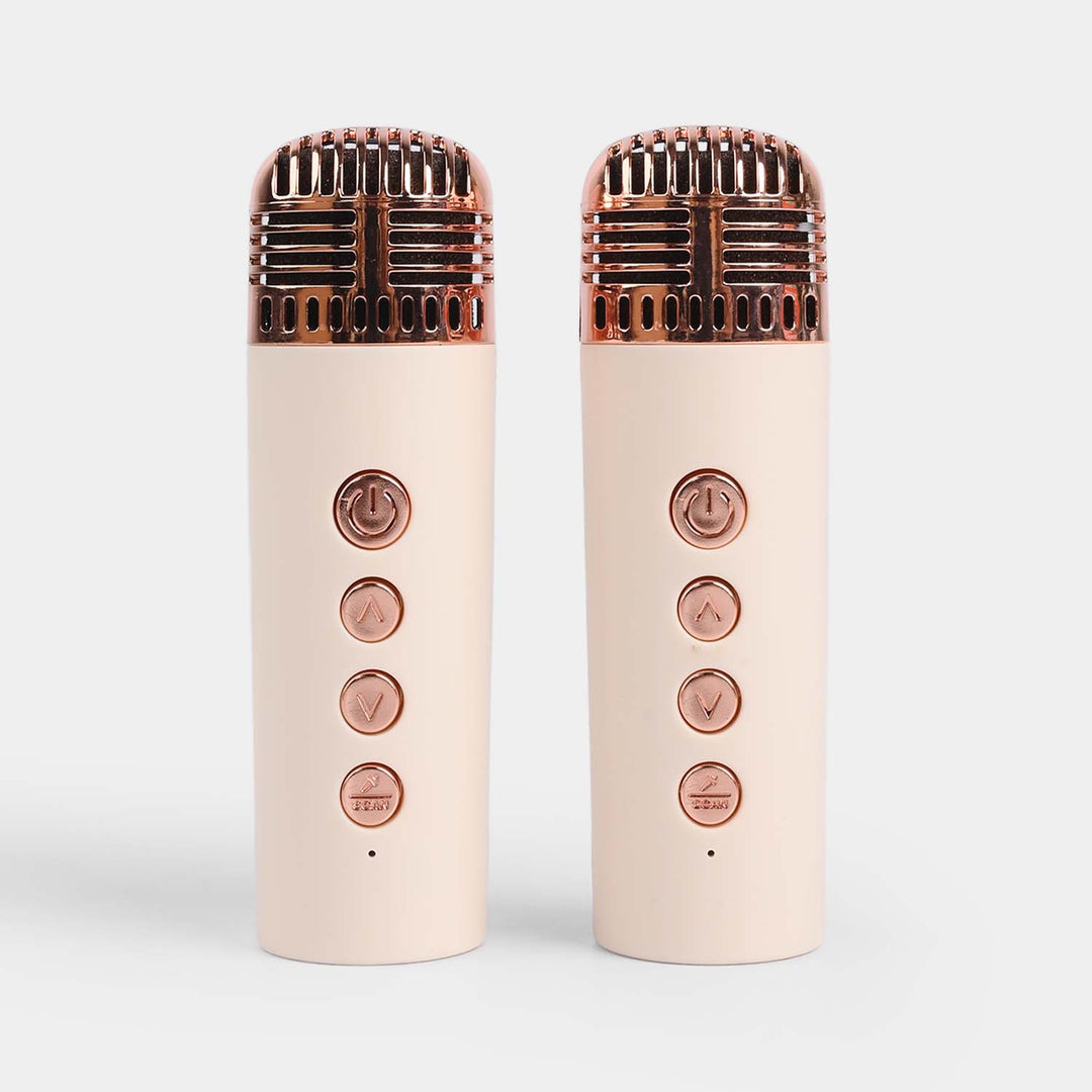 Bluetooth Speaker With 2 Wireless Microphones Karaoke Music Play