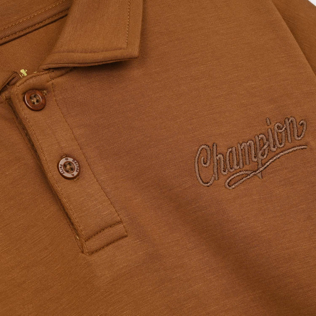 Boys Cotton Interlock 2 Piece Champion-BROWN