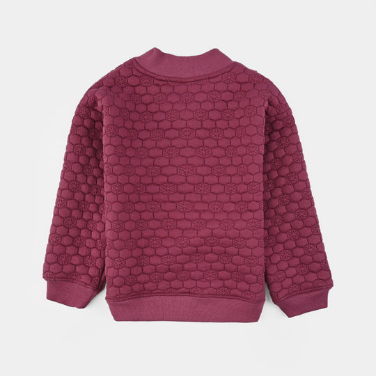 Girls Quilted Jacket Flower-Purple