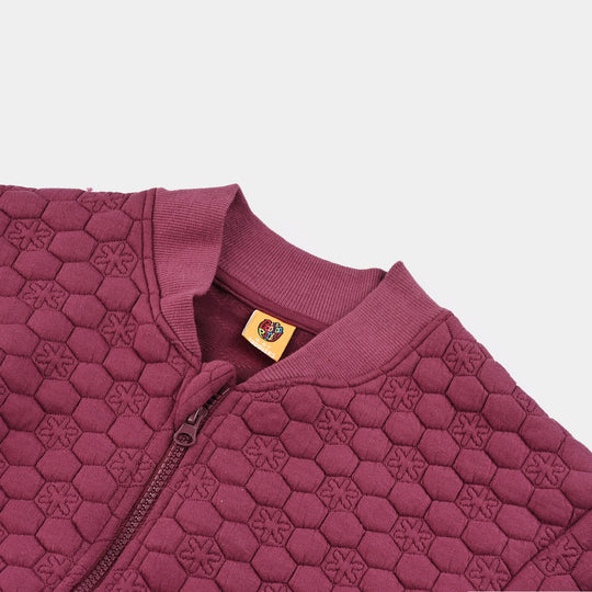 Girls Quilted Jacket Flower-Purple