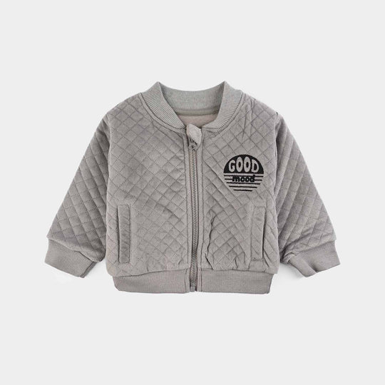 Infant Boys Quilted Jacket Good Mood-GREY