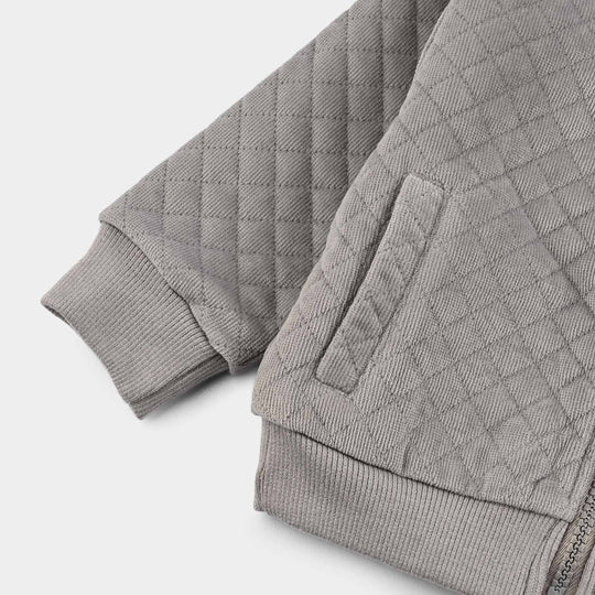 Infant Boys Quilted Jacket Good Mood-GREY