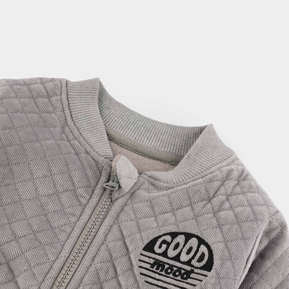 Infant Boys Quilted Jacket Good Mood-GREY