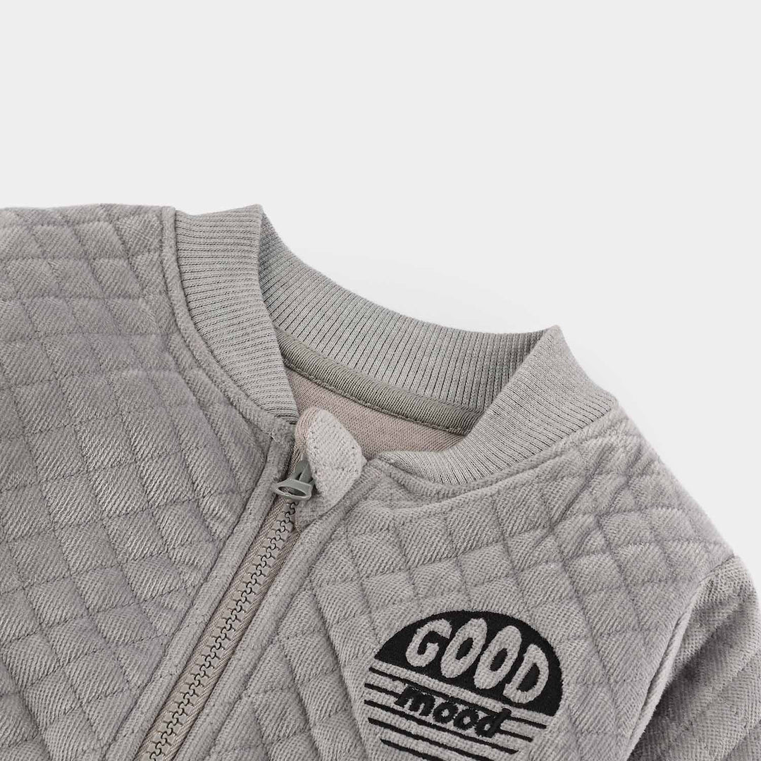 Infant Boys Quilted Jacket Good Mood-GREY