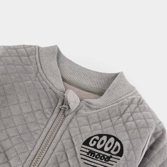 Infant Boys Quilted Jacket Good Mood-GREY