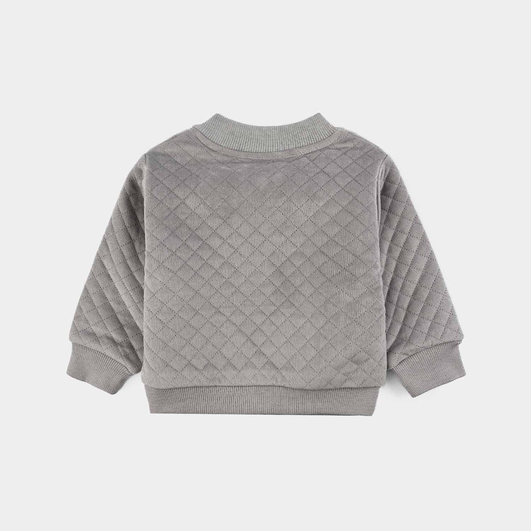 Infant Boys Quilted Jacket Good Mood-GREY