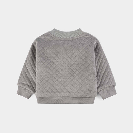 Infant Boys Quilted Jacket Good Mood-GREY