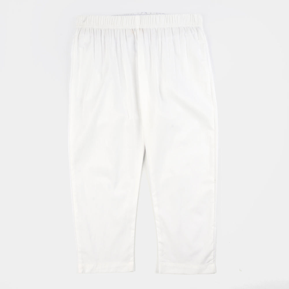 Girls Cotton Casual Pant Basic-White