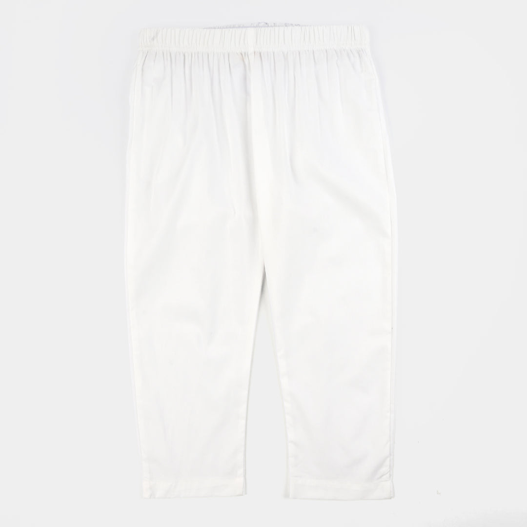 Girls Cotton Casual Pant Basic-White