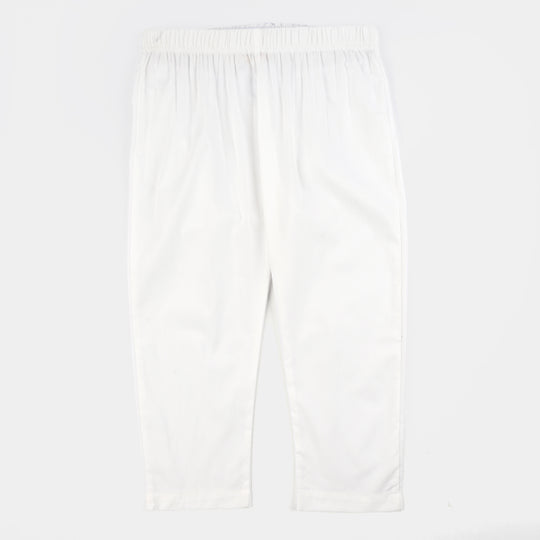 Girls Cotton Casual Pant Basic-White