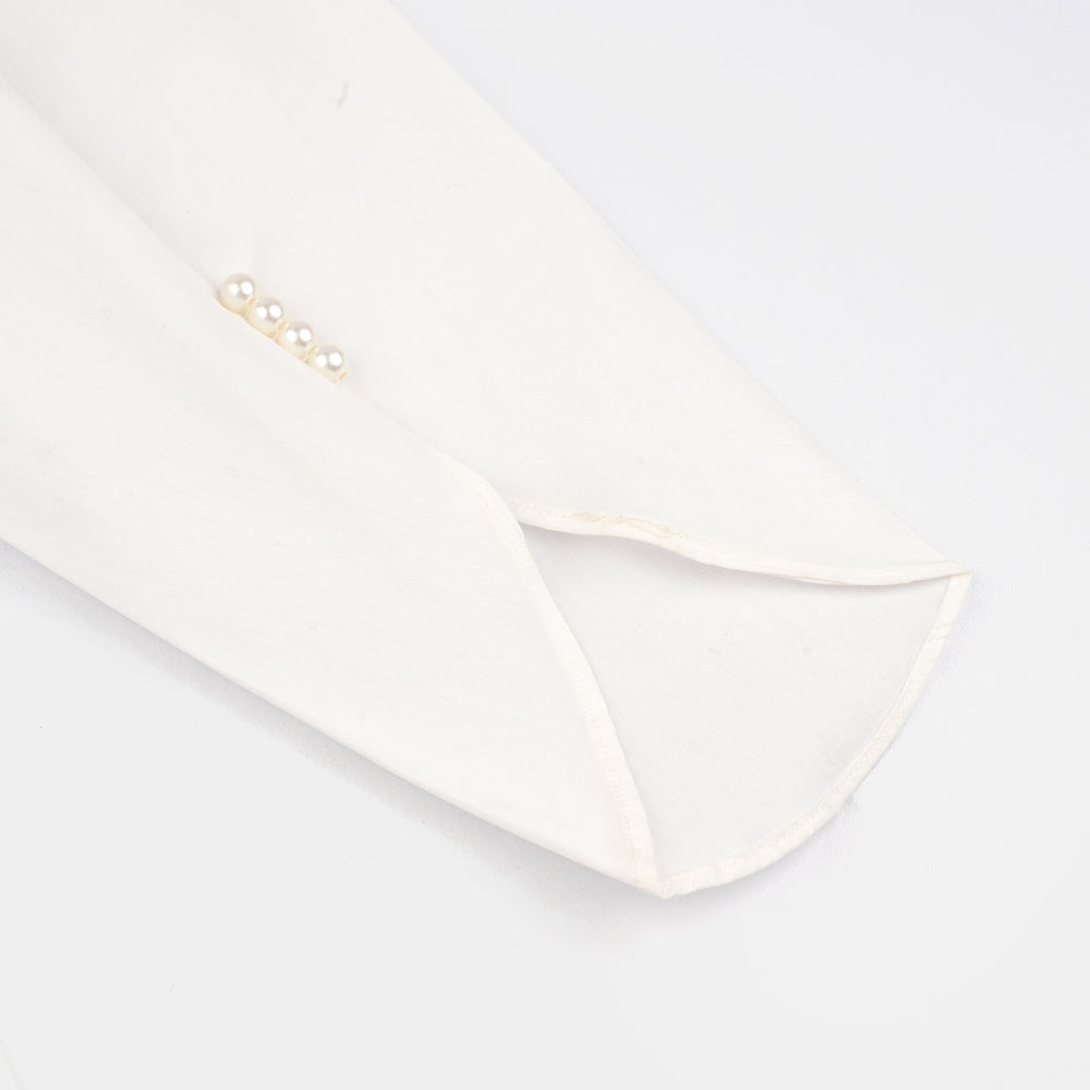 Infant Girls Cotton Tulip Pants - White