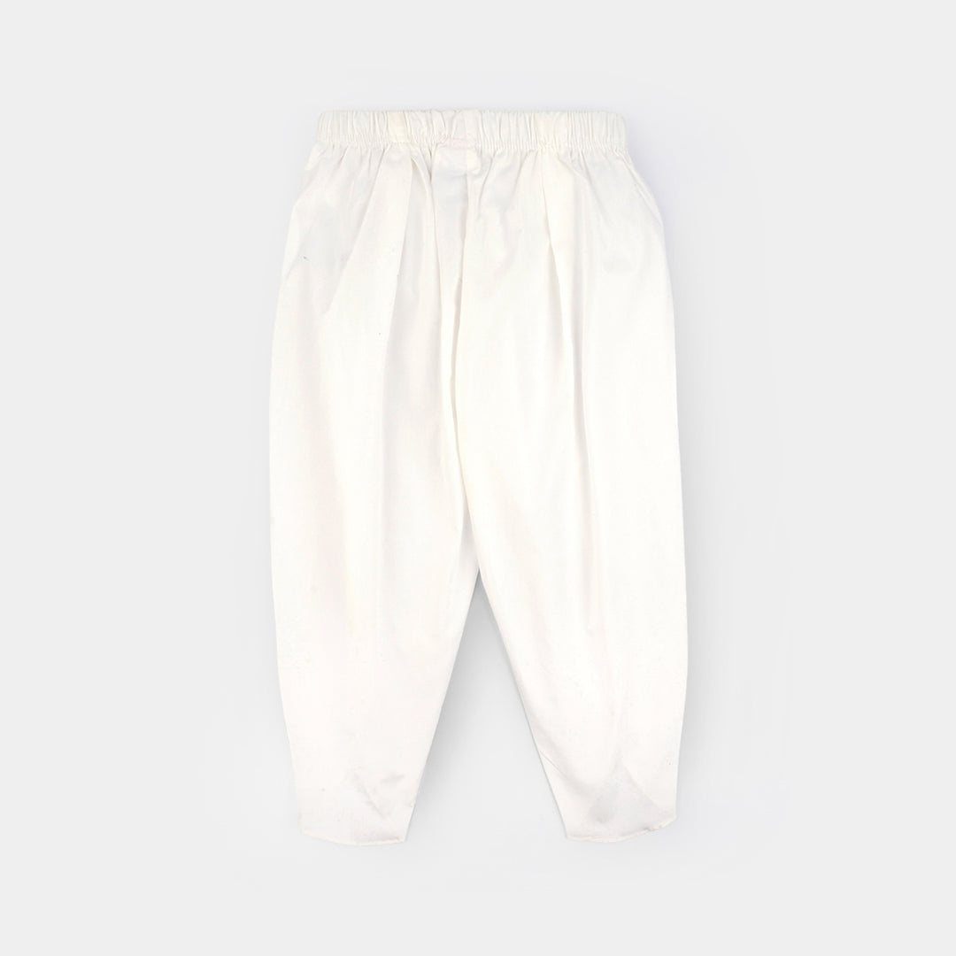 Infant Girls Cotton Tulip Pants - White