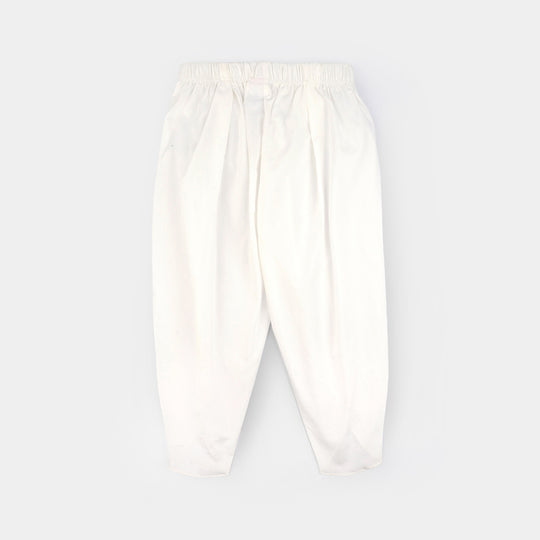 Infant Girls Cotton Tulip Pants - White