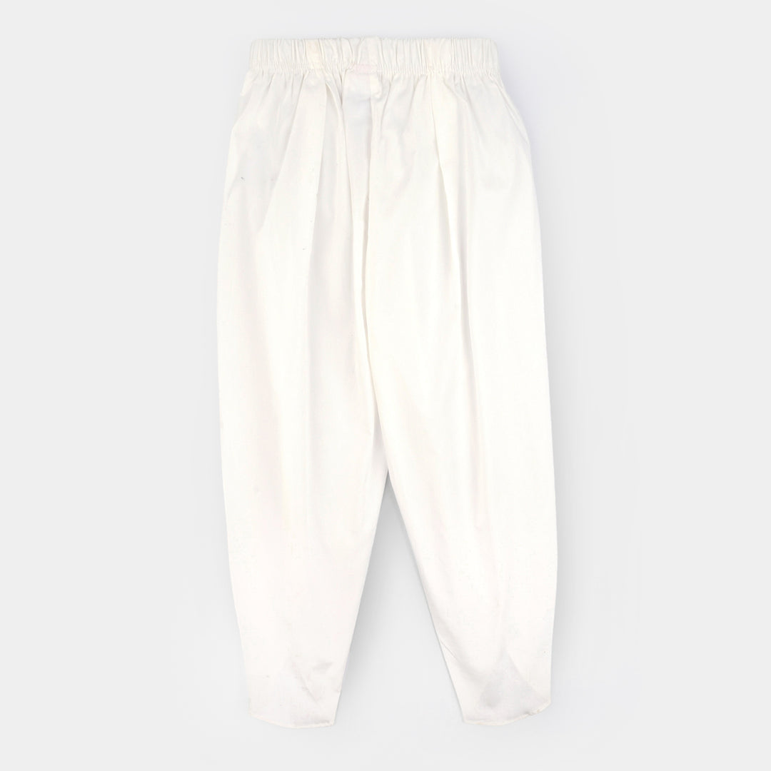 Girls Cotton Tulip Pant-White