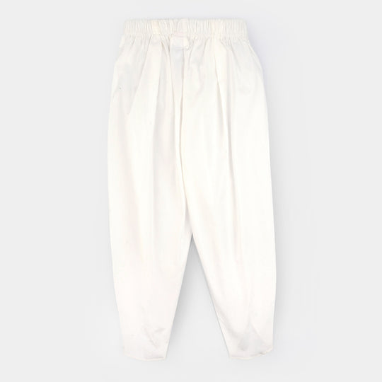 Girls Cotton Tulip Pant-White