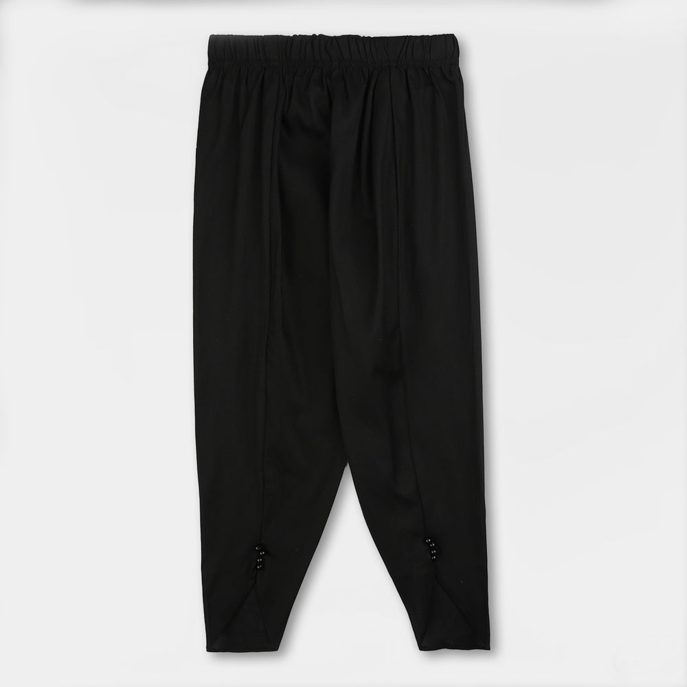 Girls Cotton Tulip Pant  - BLACK
