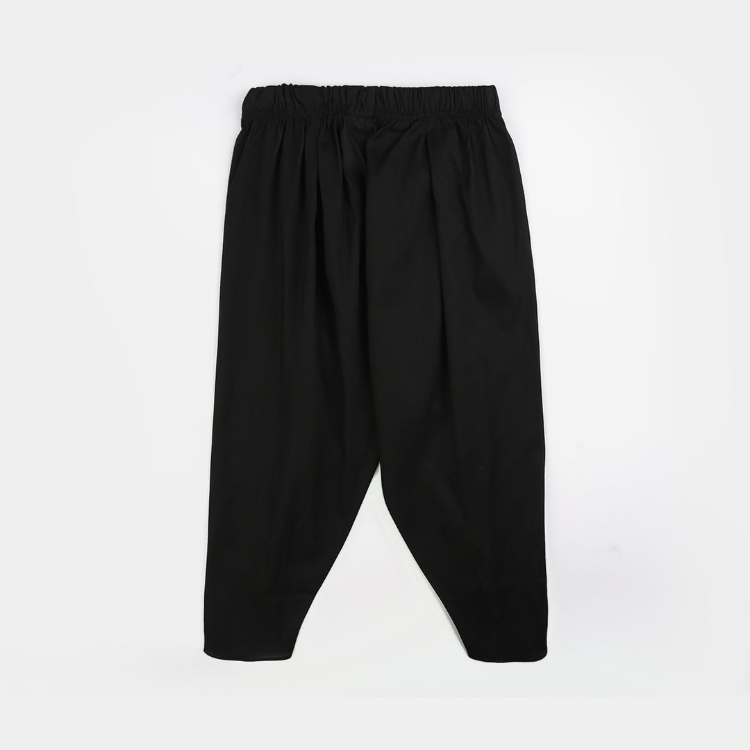 Infant Girls Cotton Tulip Pants - Black