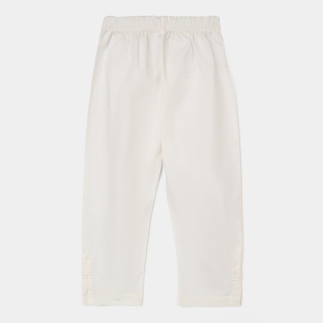 Girls Cotton Pant - White