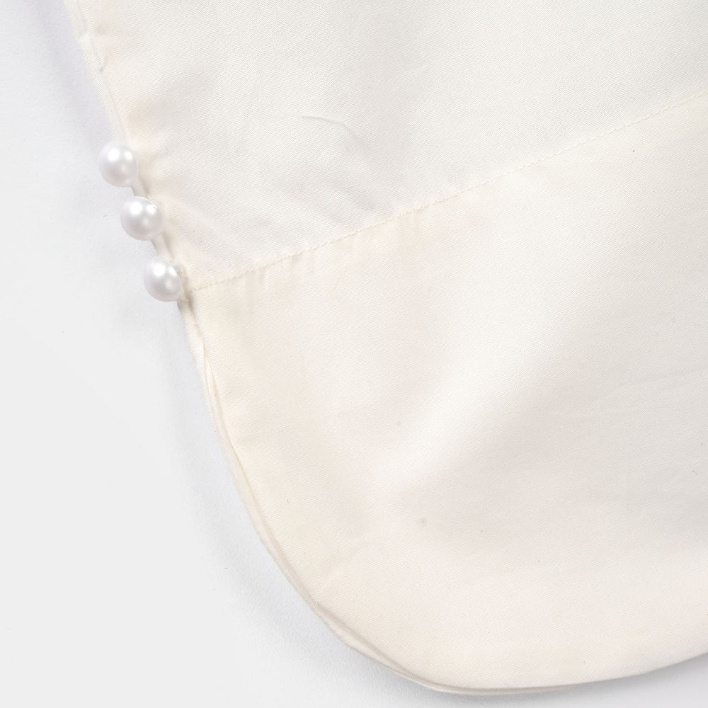 Girls Cotton Culottes Round - White