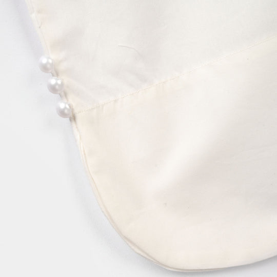 Girls Cotton Culottes Round - White